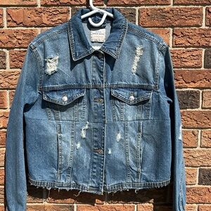 Stradivarius distressed denim jacket